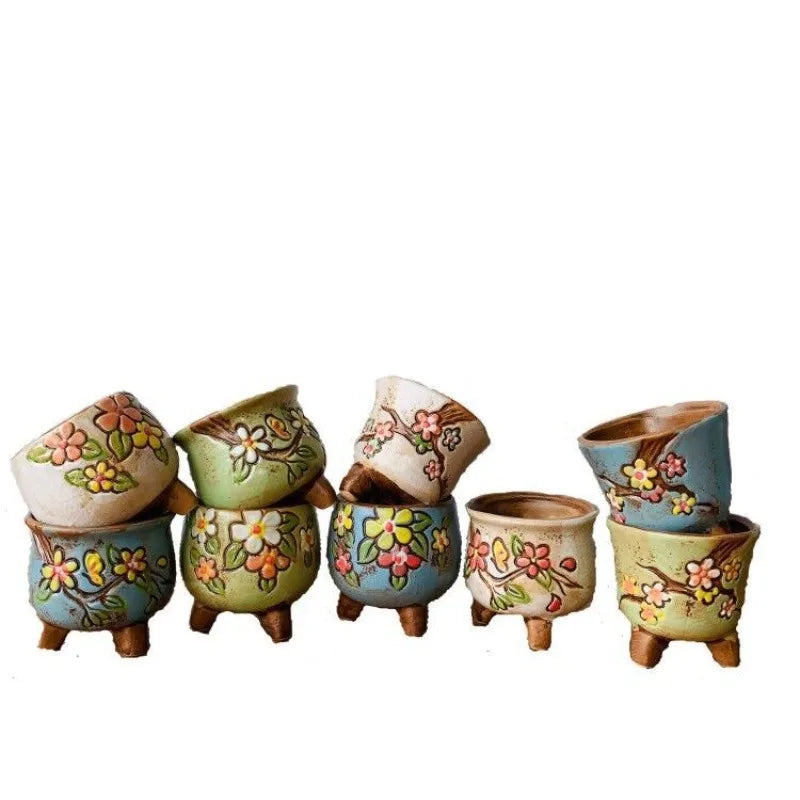 Succulent Ceramic Flower Pot Hand Painted Seedlings Succulent Plant