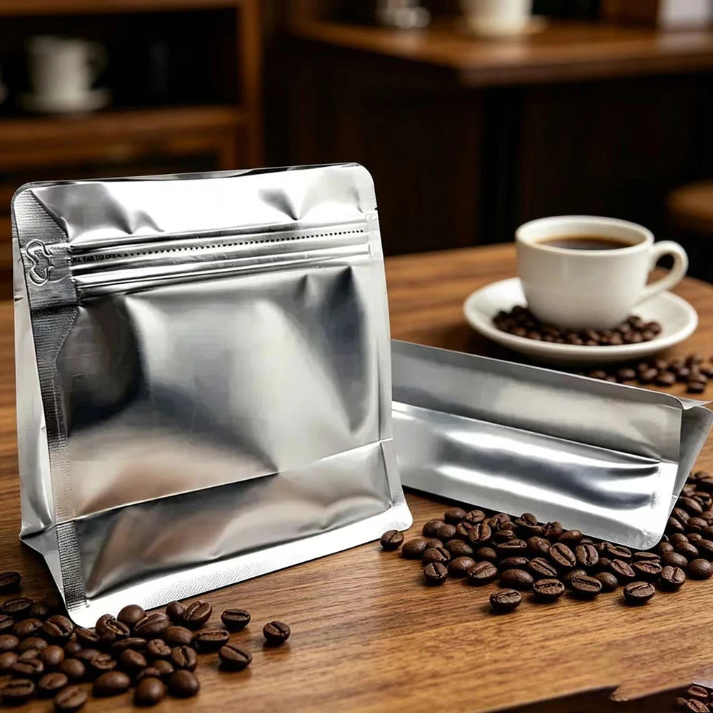 Holographic Coffee Bean Powder with ValveTea Storage Bag Mylar Packaging