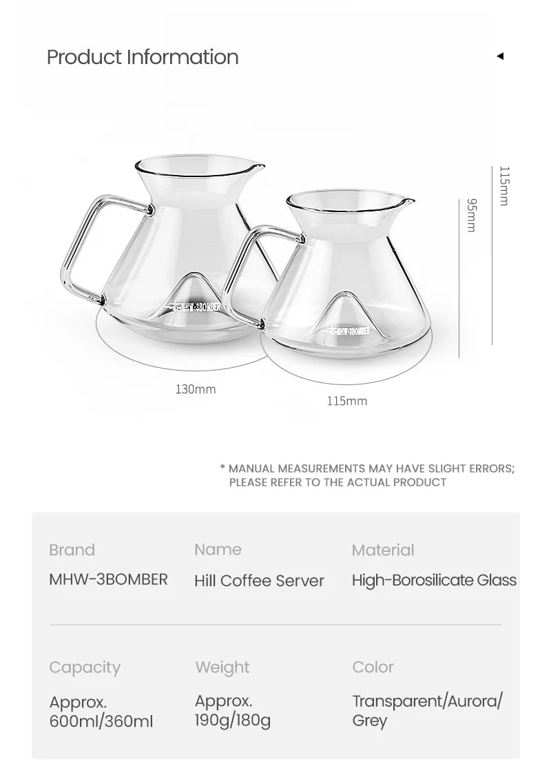Coffee Server Glass Coffee Dripper for Home Brewing Kitchen Accessories