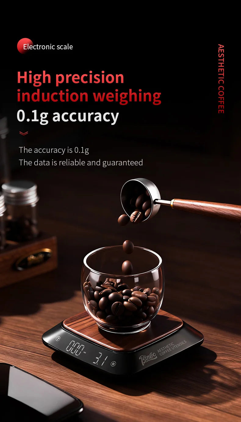 Bincoo Espresso Pour Over Smart Scale Mini Digital Coffee Scale with Timer