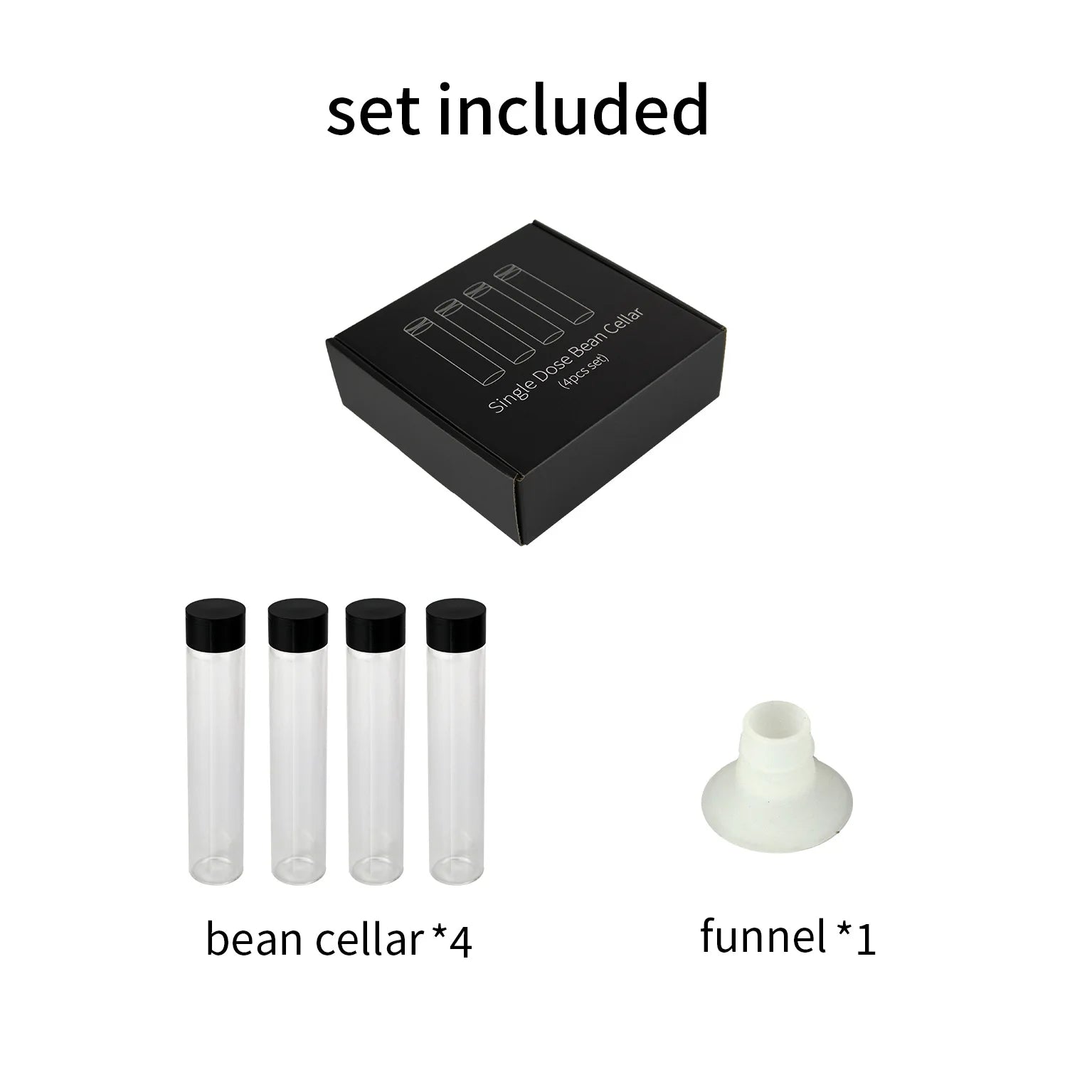 Magnet Coffee Beans Storage Container Tube Display Rack Tea Bottle Glass Set