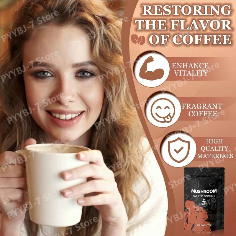 Mushroom Coffee Powder Dietary Supplement for Mental Clarity
