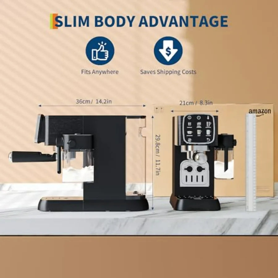 Compact 20 Bar Professional Espresso Machine with Milk Frother Coffee Machine