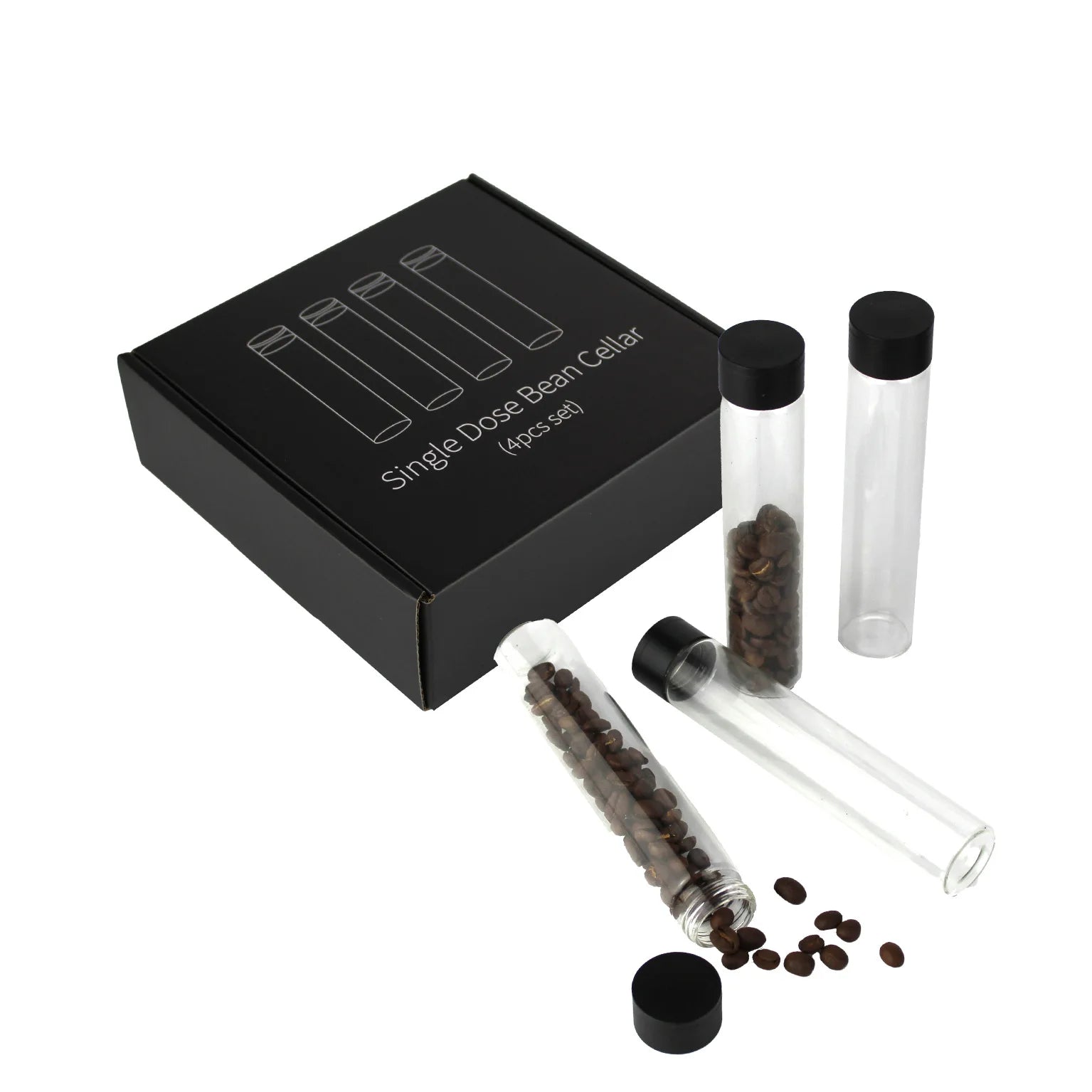Magnet Coffee Beans Storage Container Tube Display Rack Tea Bottle Glass Set