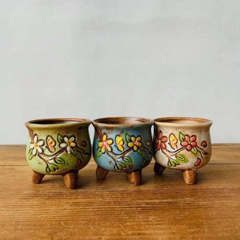 Succulent Ceramic Flower Pot Hand Painted Seedlings Succulent Plant