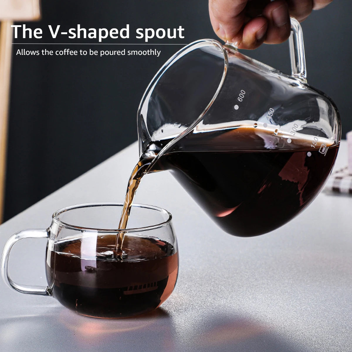 Pour Over Coffee Maker Set Glass Pot With Filter Coffee Dripper Brewer