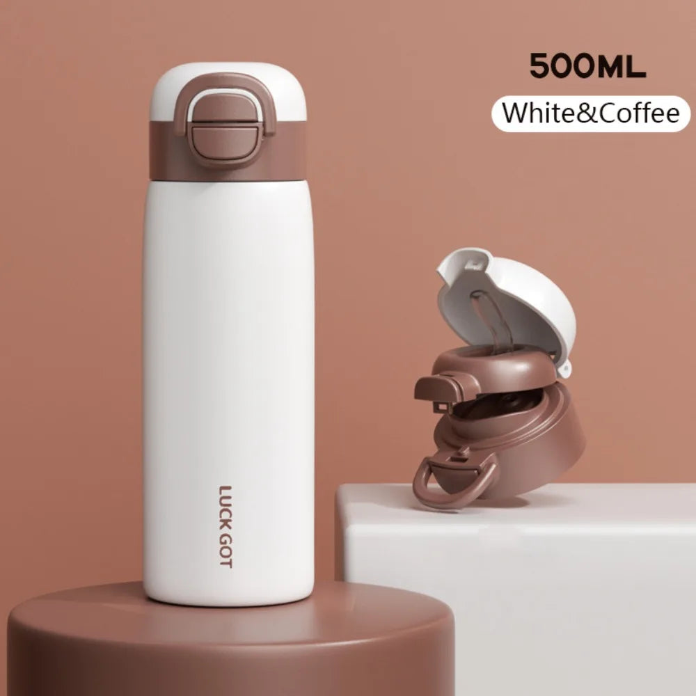 500ML Double Drink Vacuum Flasks 316 Stainless Steel With Straw Water Bottle