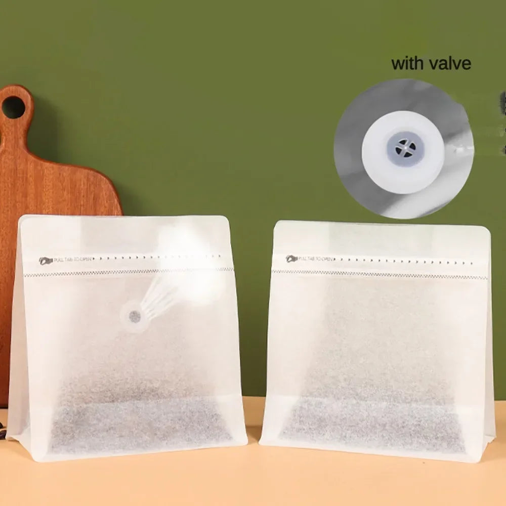 Recyclable Frosted Transparent Matte Coffee Powder Packing Bag with Valve