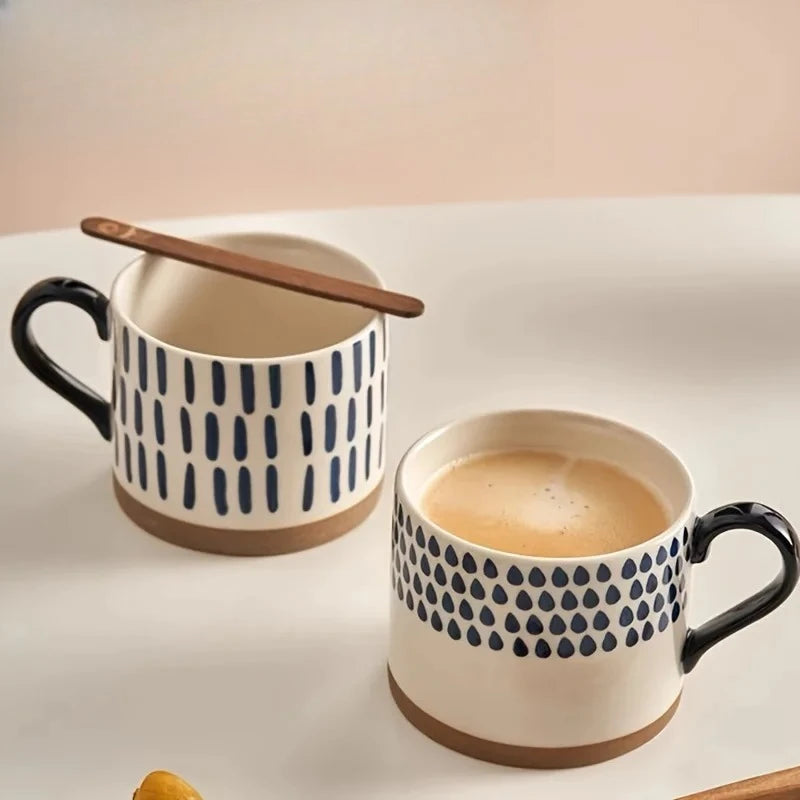KEMORELA 1PCS 450ML Nordic Ceramic Cup Coffee Milk Mug with Handle Cup
