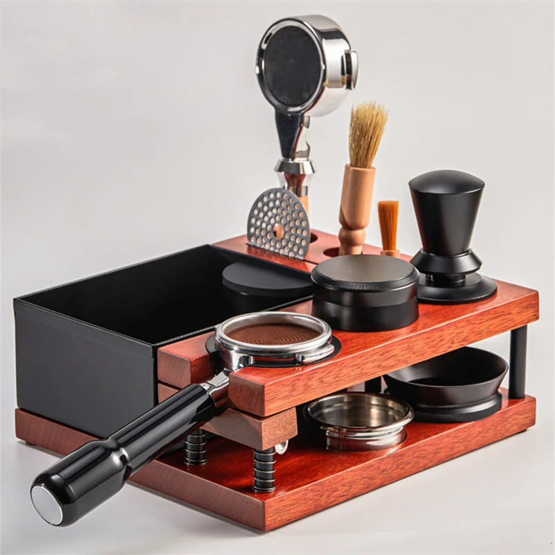 Wooden Coffee Barista Tamping Station