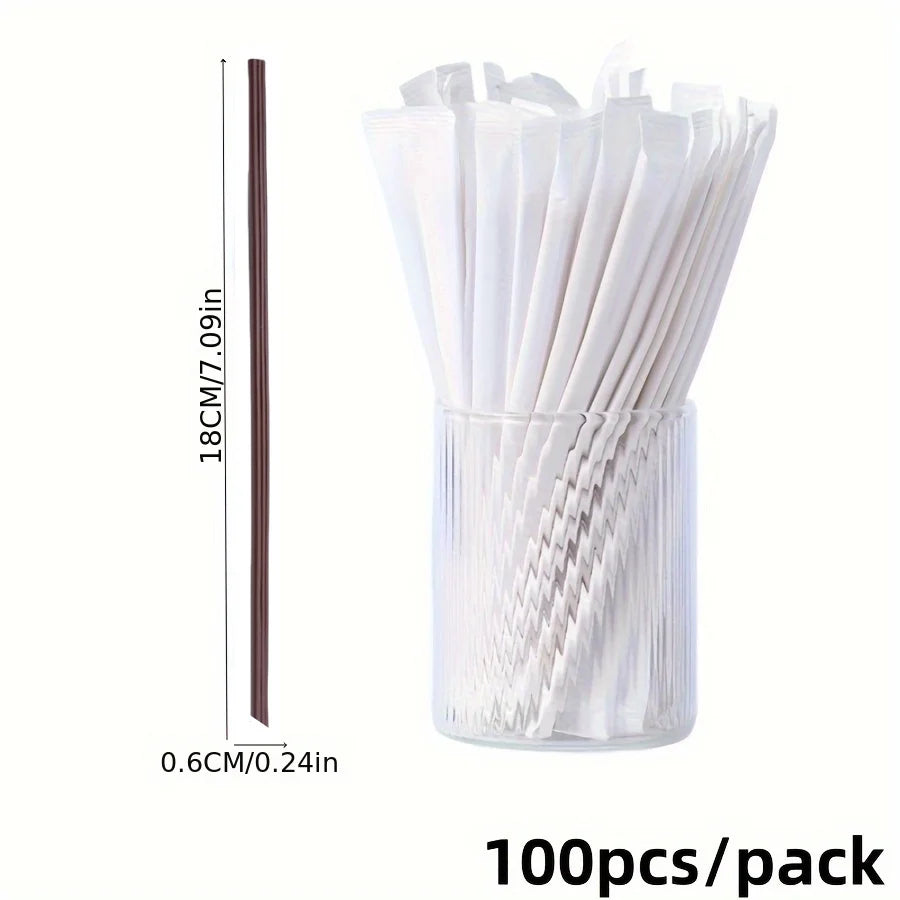 Disposable Three-Hole Coffee Straws Wooden Coffee Stirring Sticks Individually