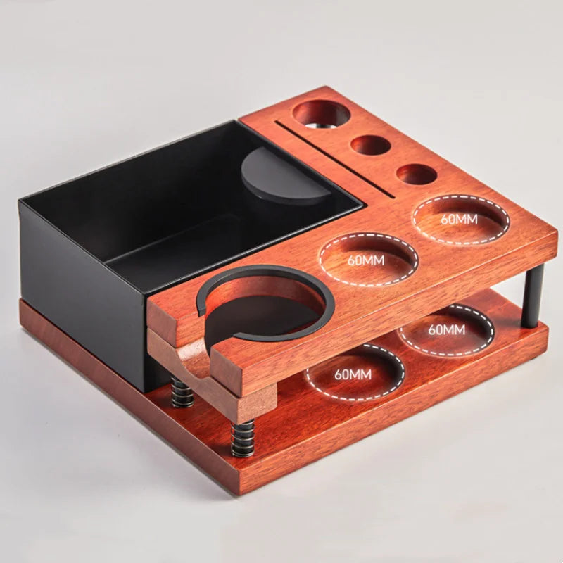 Wooden Coffee Barista Tamping Station