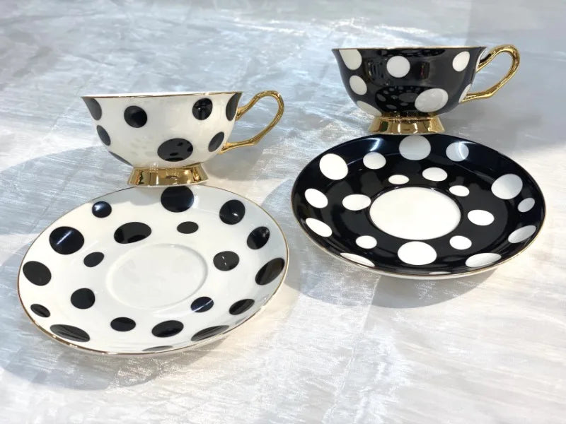 220ml Ceramic Mug Light Luxury Retro Afternoon Tea Coffee Cup Saucer Sets