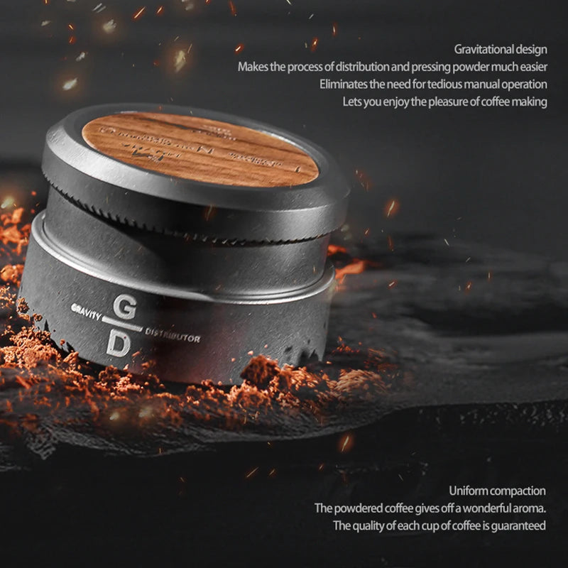 MUVNA Espresso Tamper V2, Slow Rebound Coffee Tamper Steel Ripple Base